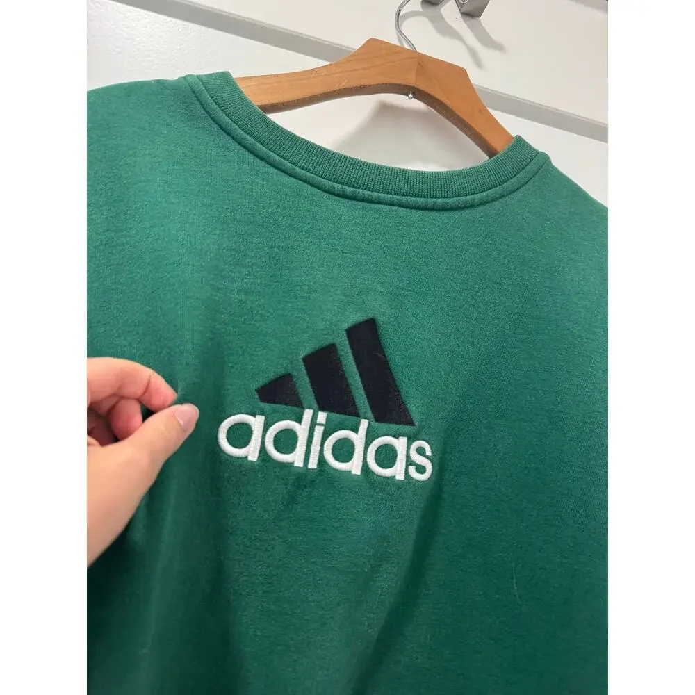 Adidas Vintage Y2K green embroidered Crew size large
